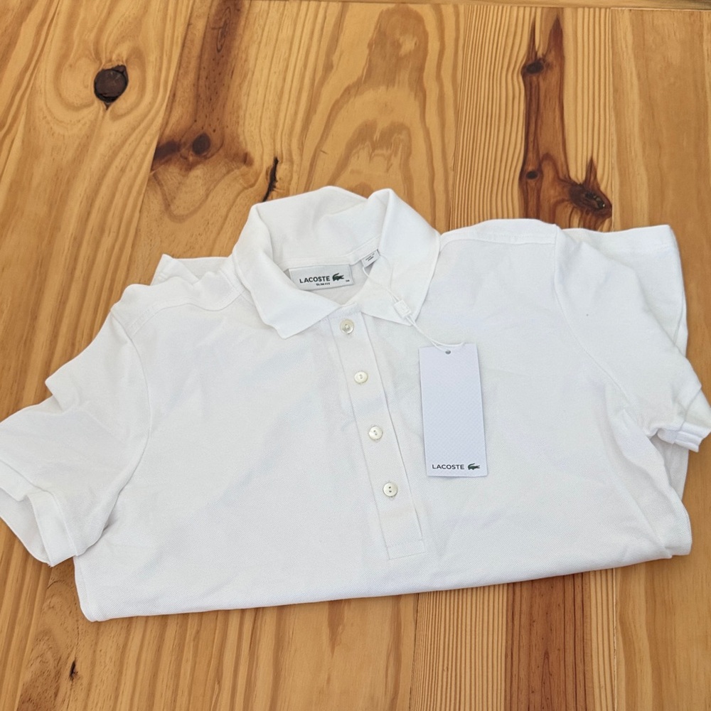 Women’s Lacoste White Polo Shirt - no logo